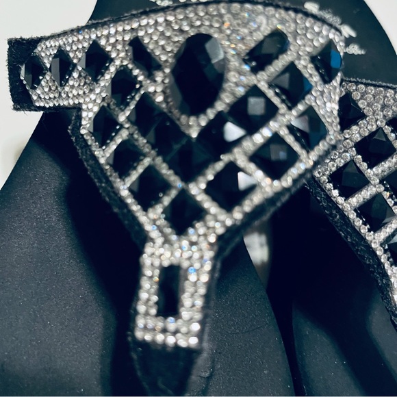 Yellow Box Kamilla Wedge Black Women’s Sandals Size 10 - Picture 5 of 6